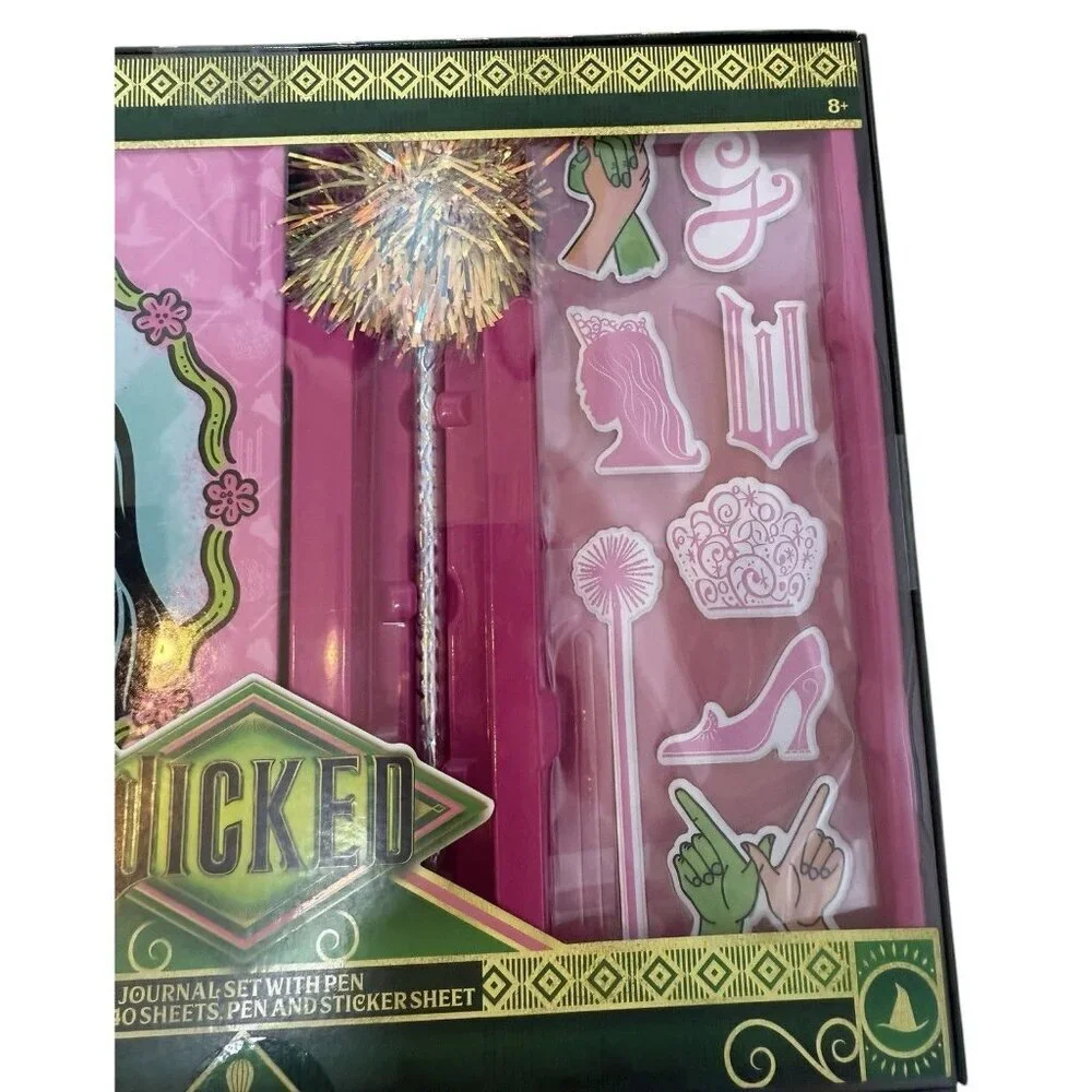 Wicked Glinda Journal Set With Pen Puffy Stickers 40 Sheets Bullseye Playground